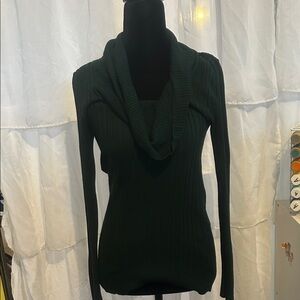 It's Our Time Dark Green Cowl Neck Sweater